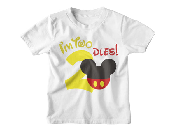 2nd Birthday Themed Shirts for Boy Gifts for 2 Year Old Boys Shirts Toddler Tshirt Second Mouse Toodles