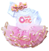 Sweet One 1st Birthday Outfit for Girls – Long Sleeve Bodysuit, Pink Tutu Skirt & Matching Headband Set