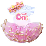 Sweet One 1st Birthday Outfit for Girls – Short Sleeve Bodysuit, Pink Tutu Skirt & Headband Set