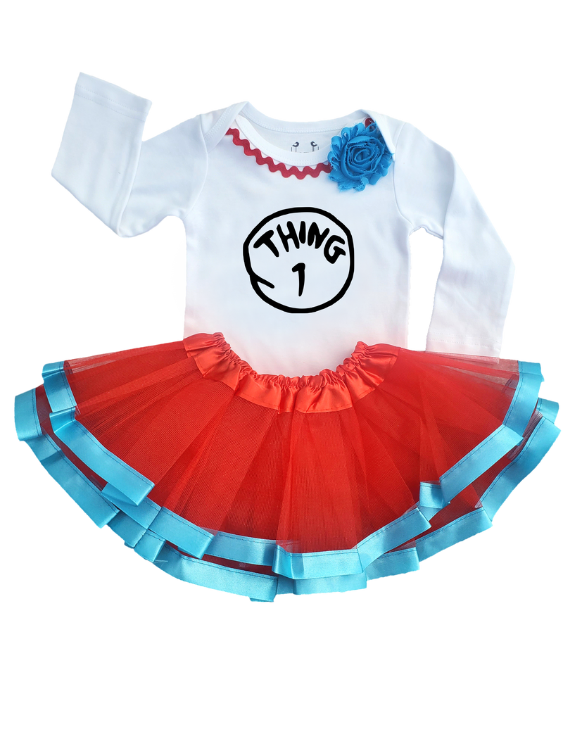 Boy Girl Twin Outfits Thing 1 and Thing 2 - GirlThing1LONG