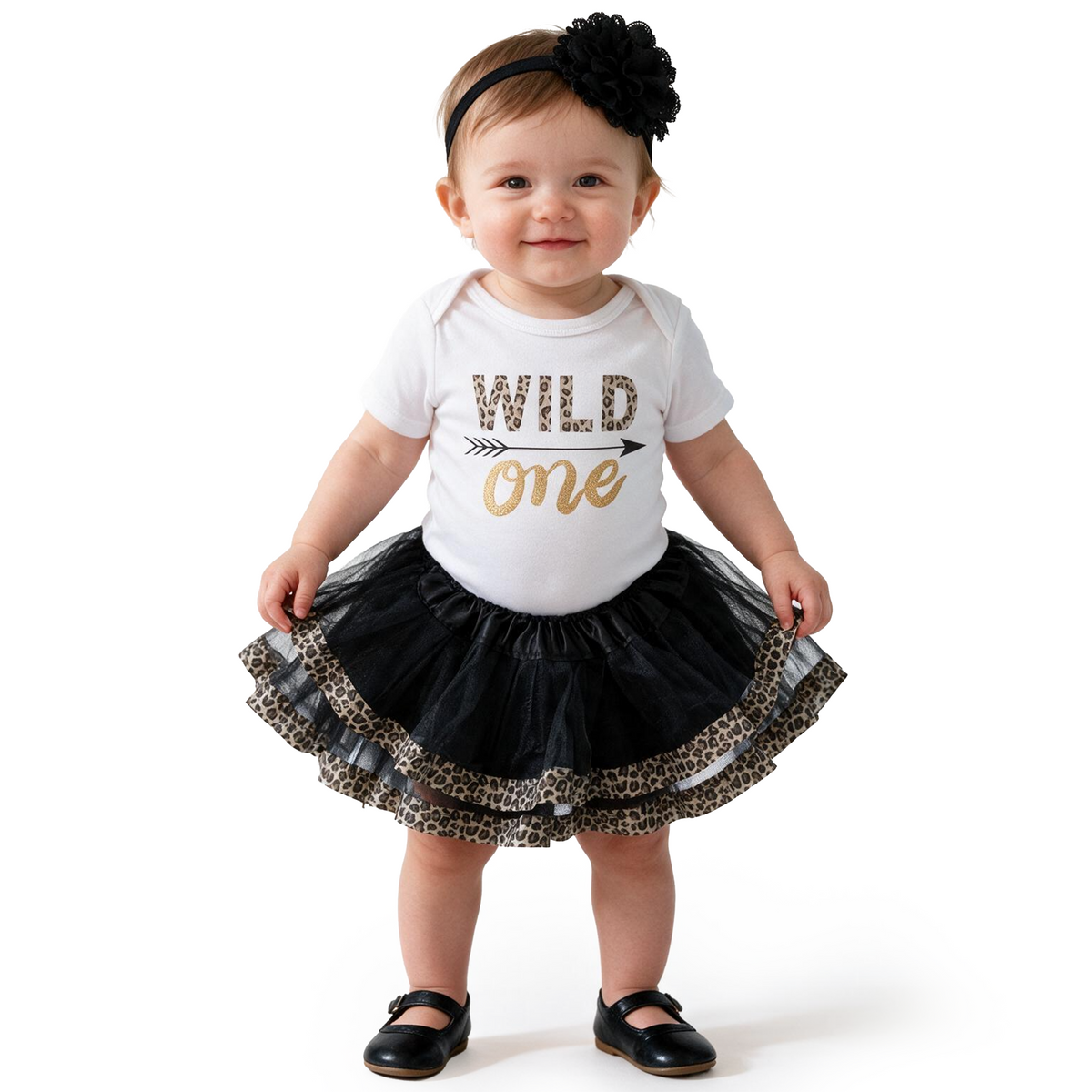 Luke and Lulu 1st Birthday Girl Wild One - Leopard, PinkGold - Wild One Birthday Outfit Girl