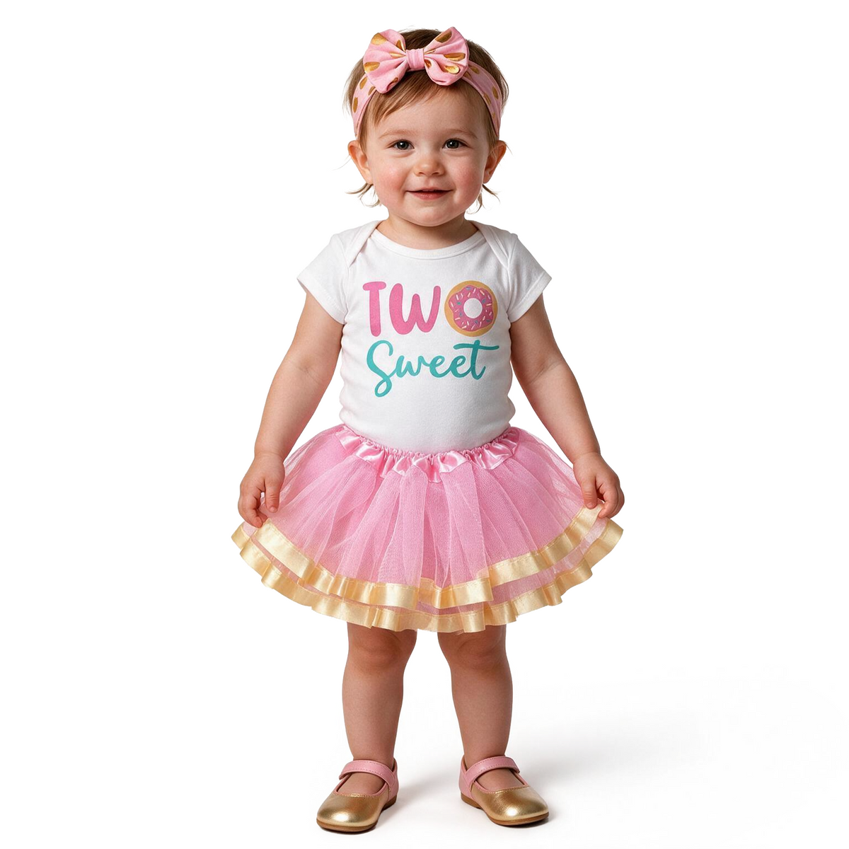 Luke and Lulu Two Sweet Birthday Outfit Tutu Dress with Headband For Her 2nd Birthday - Photo-Ready 3-Piece Set
