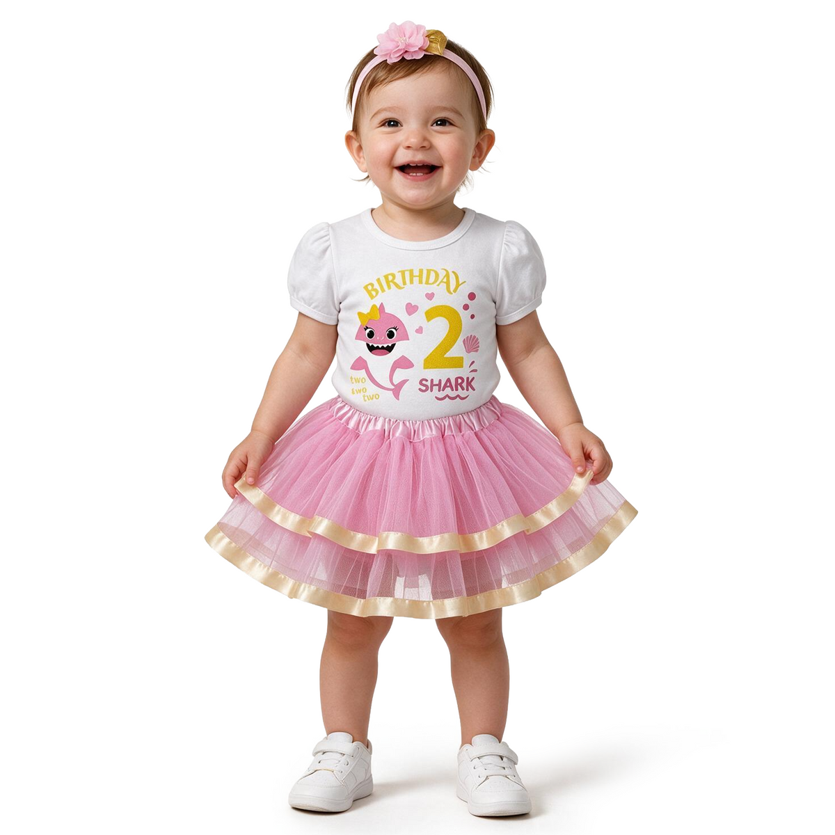 Luke and Lulu Birthday Outfit Girl Shark Design - 2nd Birthday Girl