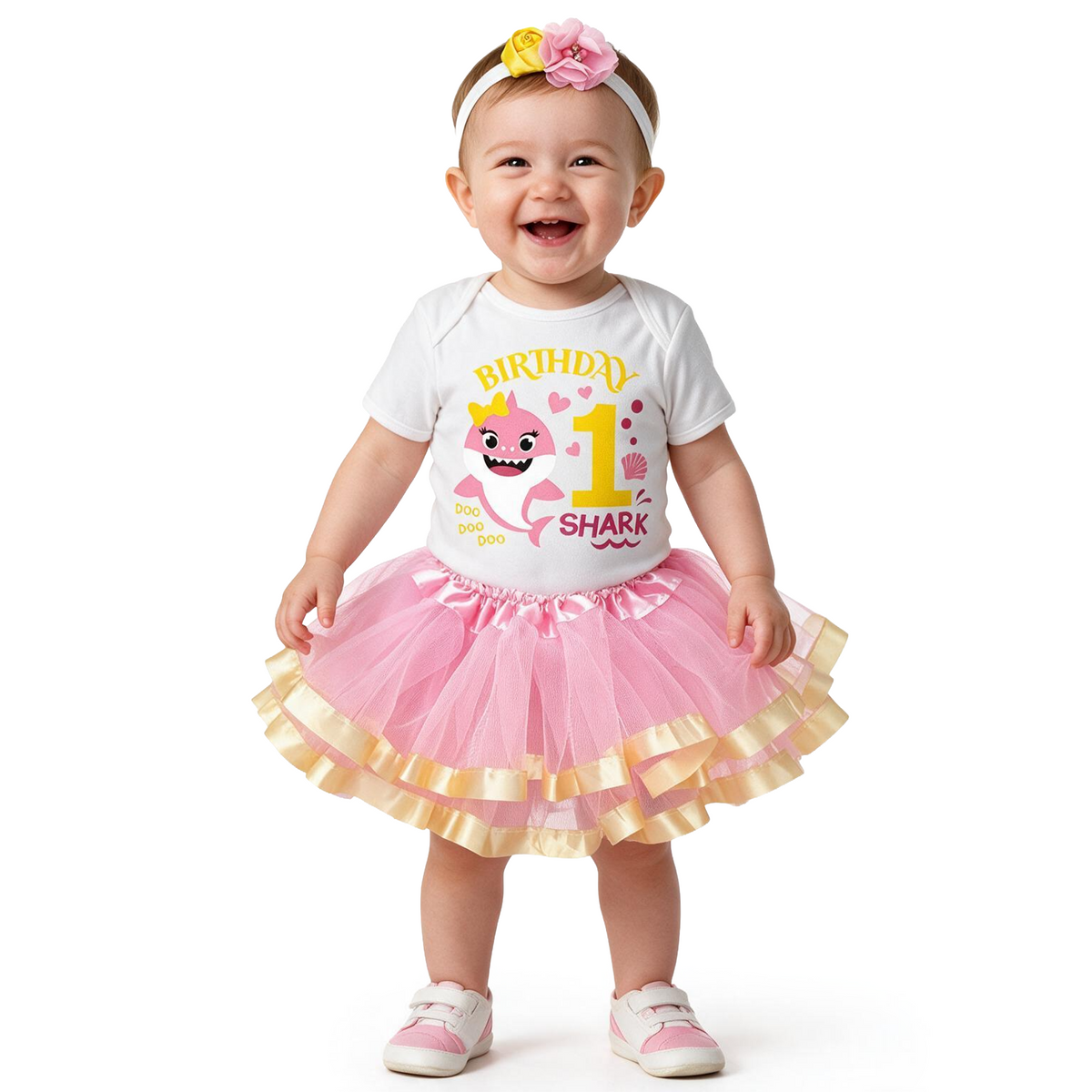 Luke and Lulu Shark Birthday Outfit Girl Collection - 1st Birthday