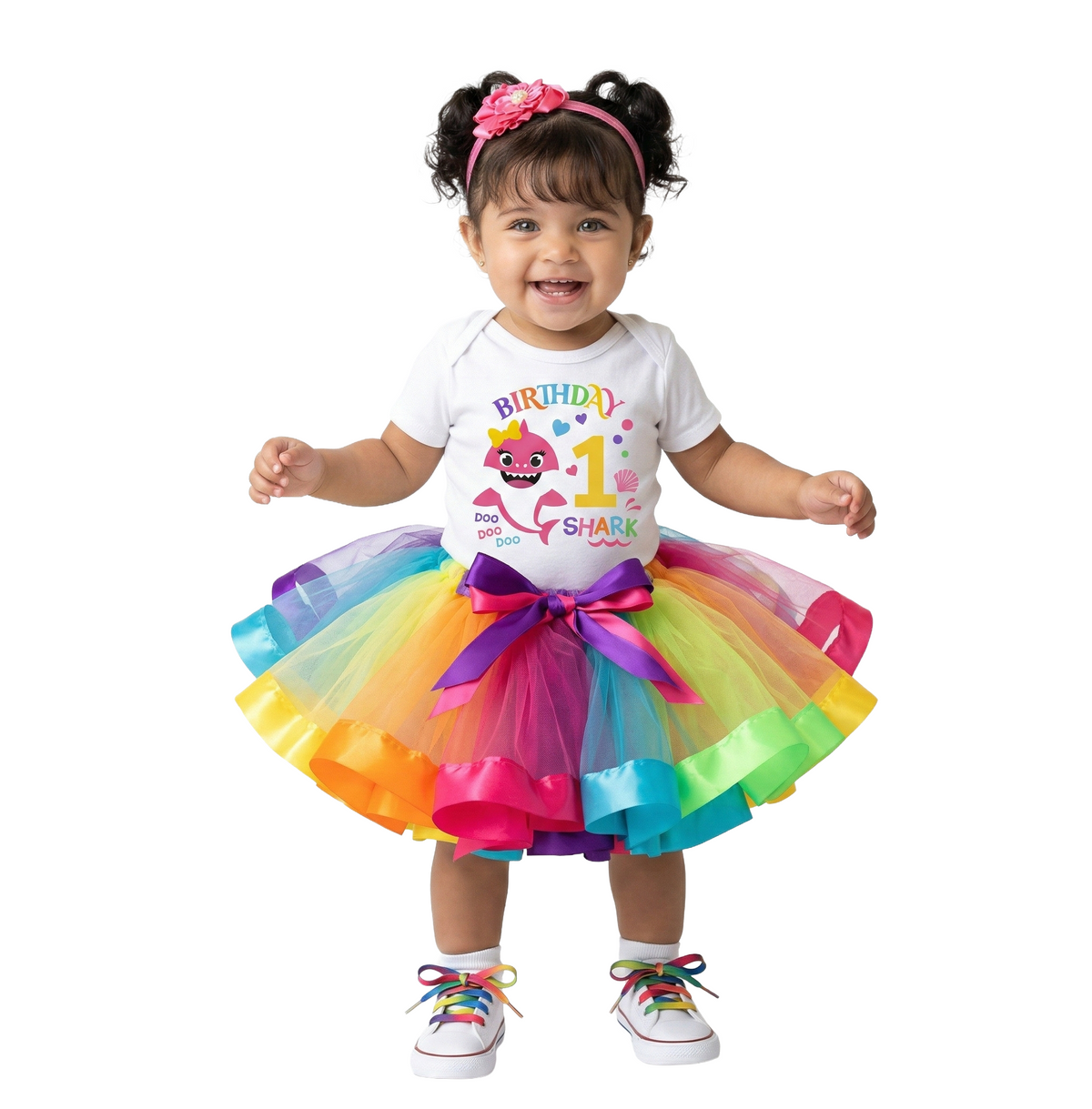 Luke and Lulu Shark Birthday Outfit Girl Collection - 1st Birthday