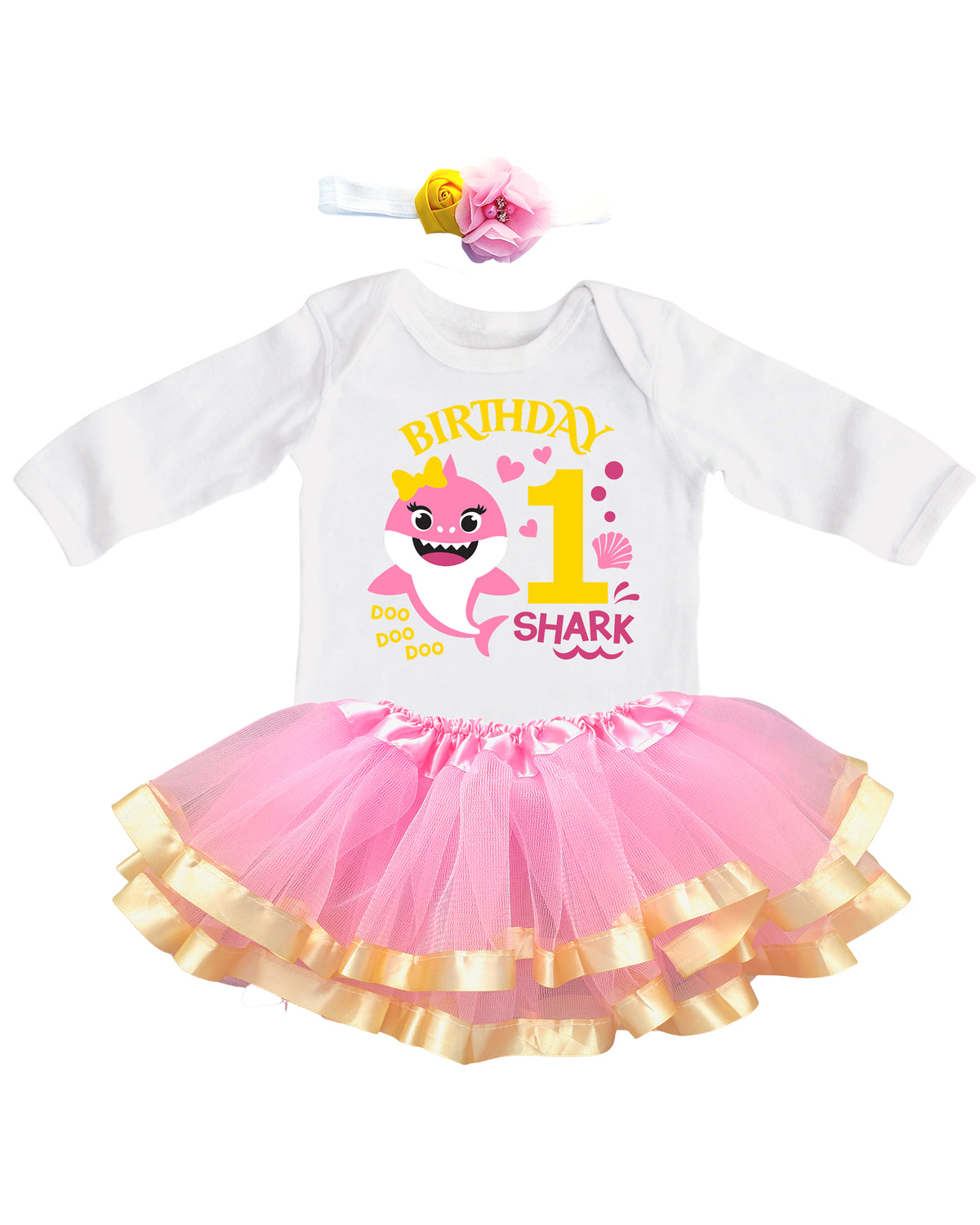 Luke and Lulu Shark Birthday Outfit Girl Collection - 1st Birthday