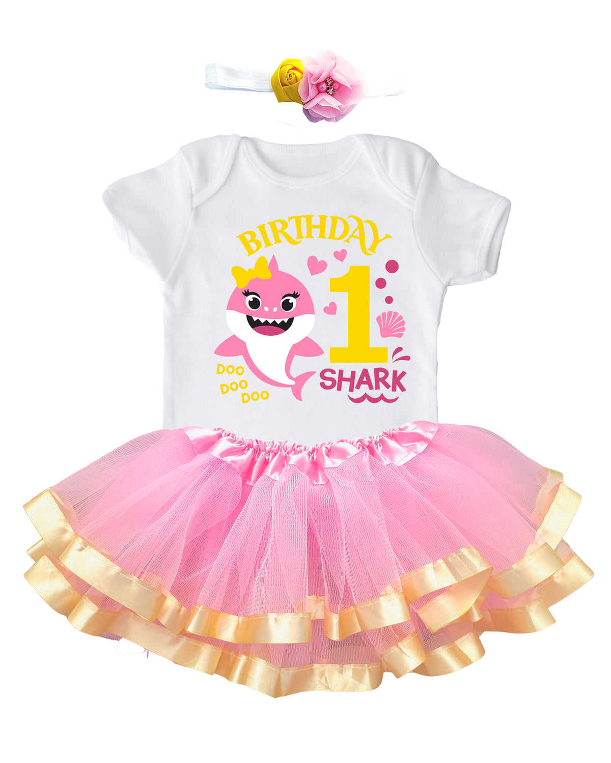 Luke and Lulu Shark Birthday Outfit Girl Collection - 1st Birthday