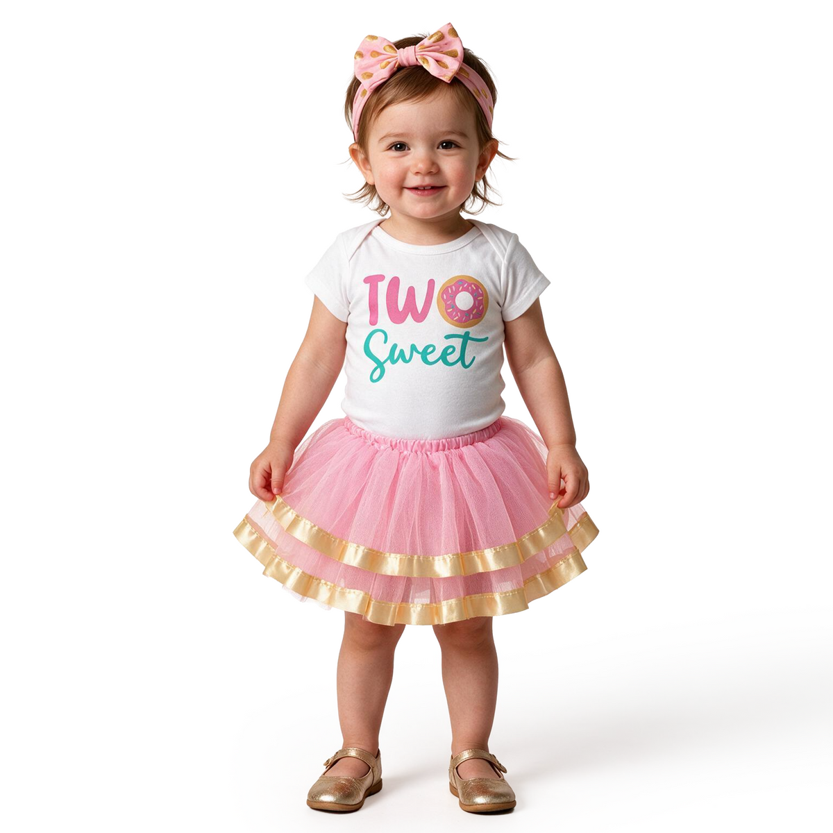 Luke and Lulu Two Sweet Birthday Outfit Tutu Dress with Headband For Her 2nd Birthday - Photo-Ready 3-Piece Set