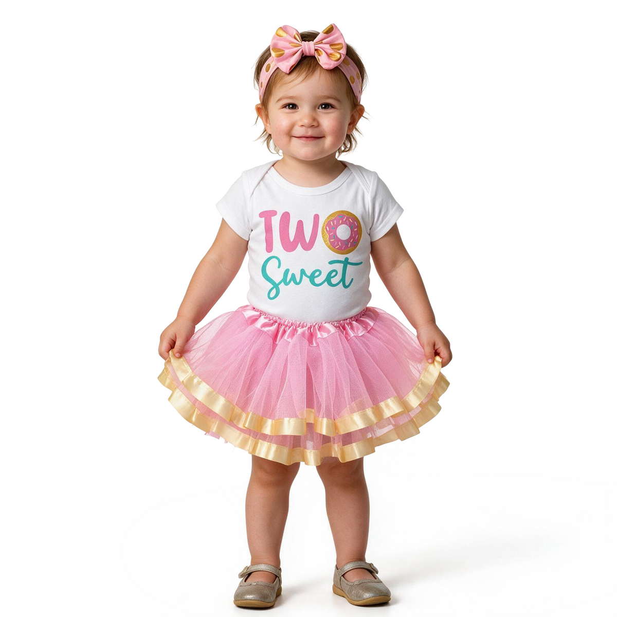 Luke and Lulu Two Sweet Birthday Outfit Tutu Dress with Headband For Her 2nd Birthday - Photo-Ready 3-Piece Set