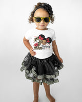 Afro Puff 2nd Birthday Outfit for Girls – Short Sleeve Bodysuit, Leopard Tutu Skirt & Headband Set