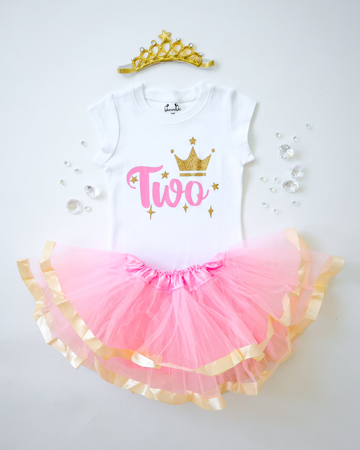 Luke and Lulu 2nd Birthday Outfit Girl - Princess Tutu Dress with Crown, Second Birthday Party Dress for 2 Year Old Girl