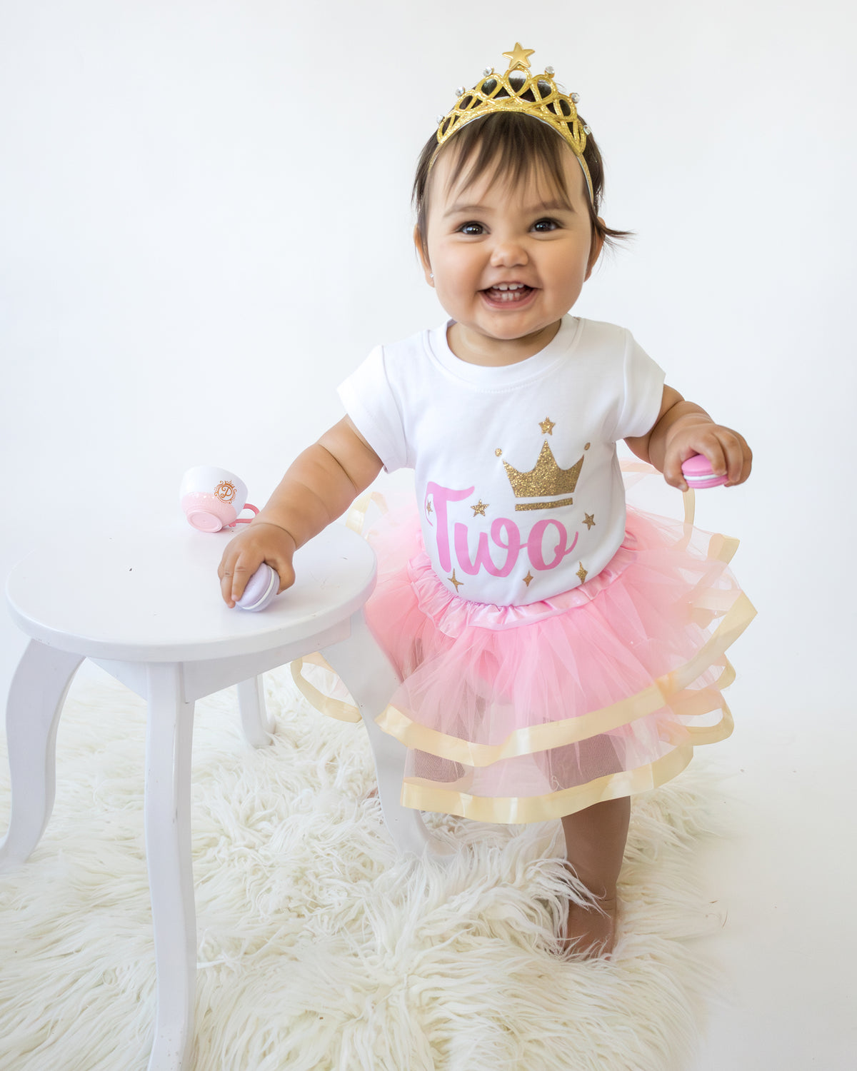 Luke and Lulu 2nd Birthday Outfit Girl - Princess Tutu Dress with Crown, Second Birthday Party Dress for 2 Year Old Girl