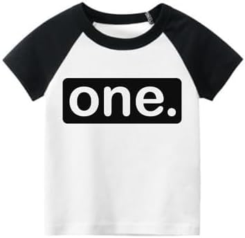 One. Minimalist 1st Birthday Raglan Shirt for Baby Boys