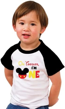 Oh Toodles Mickey 1st Birthday Outfit for Boys – Short Sleeve Raglan T-Shirt