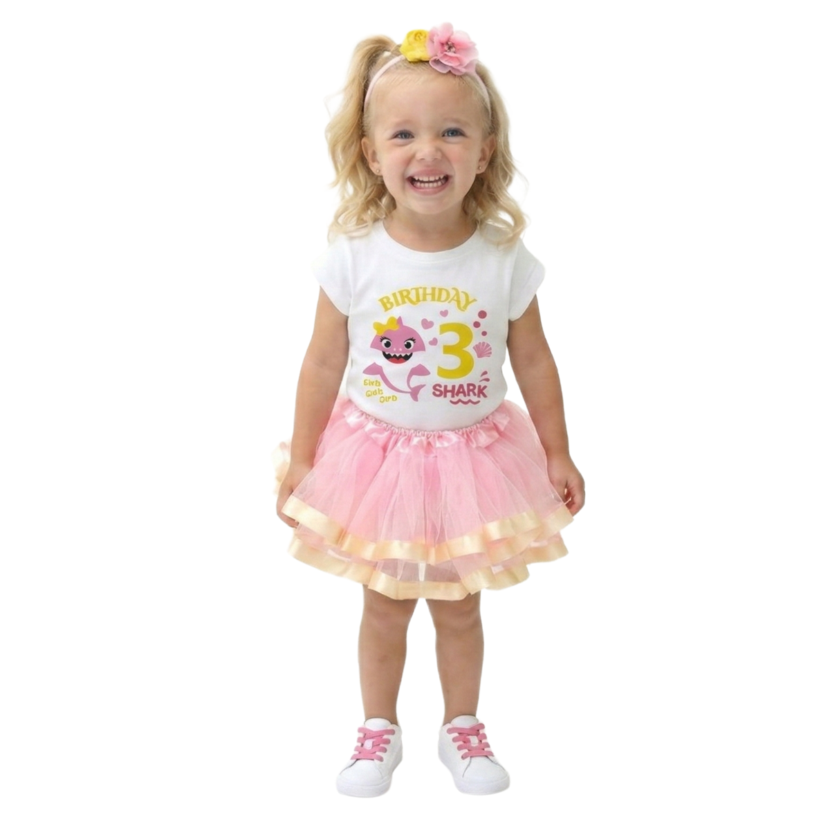 Luke and Lulu Shark Birthday Outfit Girl Collection - 3rd Birthday Girl