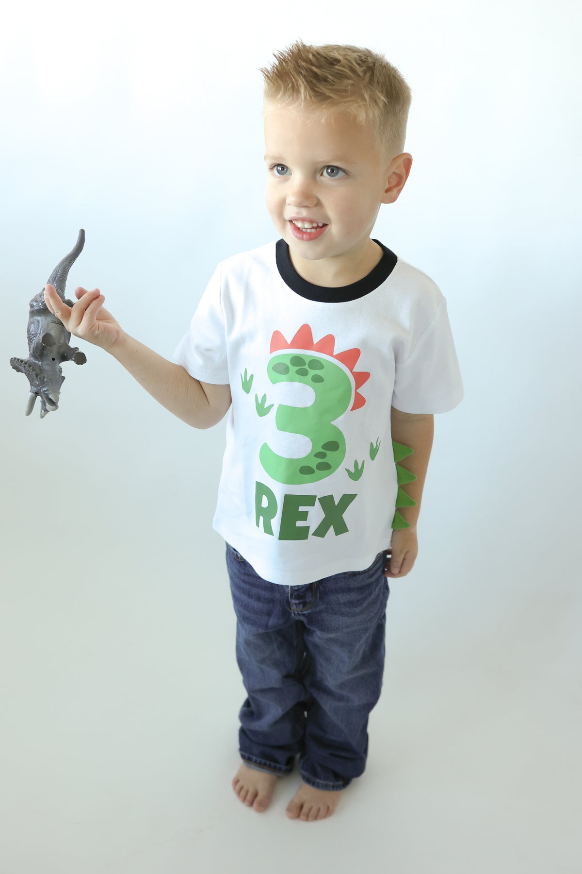Luke and Lulu 3rd Birthday Shirt Boy - Three Rex 3 Year Old Birthday Shirt - Third B-Day Outfit - Dinosaur Design for Boys