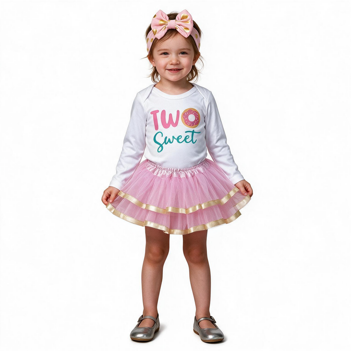 Luke and Lulu Two Sweet Birthday Outfit Tutu Dress with Headband For Her 2nd Birthday - Photo-Ready 3-Piece Set