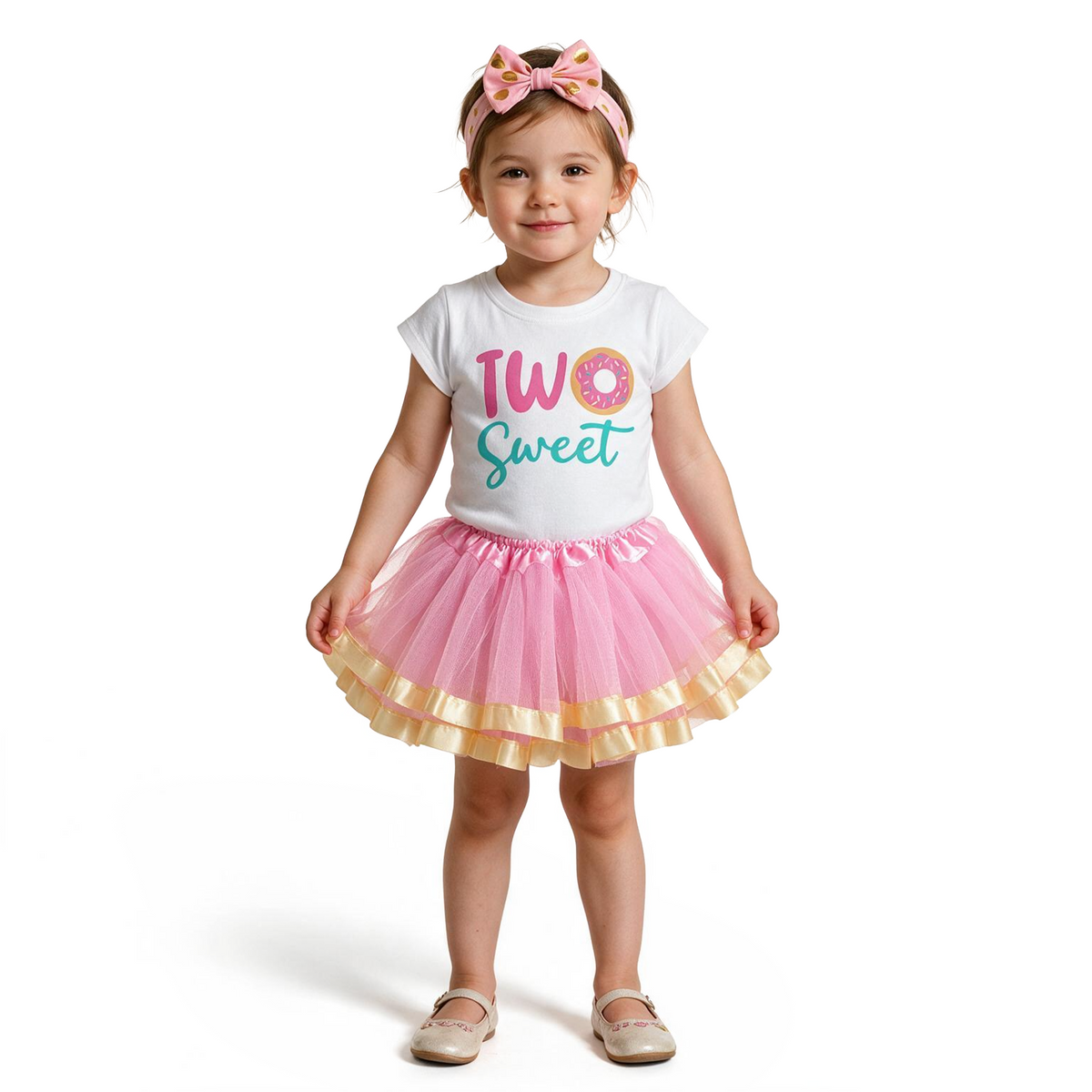 Luke and Lulu Two Sweet Birthday Outfit Tutu Dress with Headband For Her 2nd Birthday - Photo-Ready 3-Piece Set