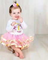 Baby Shark 1st Birthday Outfit for Girls – Long Sleeve Bodysuit, Pink Tutu Skirt & Headband Set