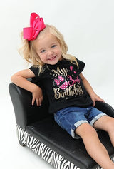 Girls 3rd Birthday Outfit – Black Minnie Theme Shirt for Toddler Girls
