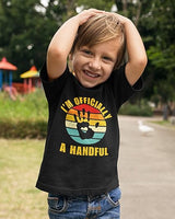 I’m Officially a Handful 5th Birthday Black T-Shirt for Boys