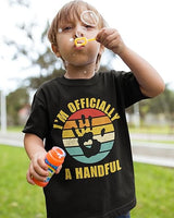 I’m Officially a Handful 5th Birthday Black T-Shirt for Boys