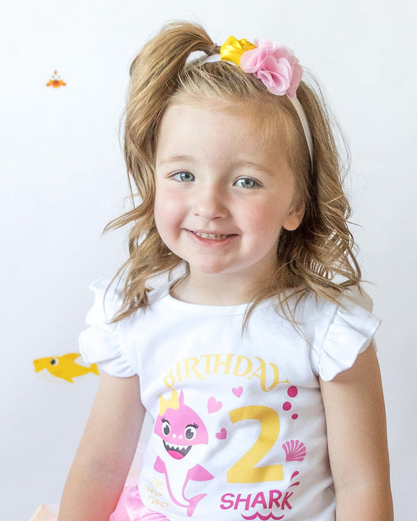 Birthday Shirt Girl - Adorable Shark-Themed 2nd Girls Birthday Shirt - 100% Cotton, True to Size, Premium Flutter Shirt for Everyday Wear & Special Occasions - 2nd Birthday Outfit Girl, Luke and Lulu