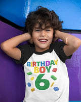 Birthday Boy Blocks 6th Birthday Raglan T-Shirt for Boys