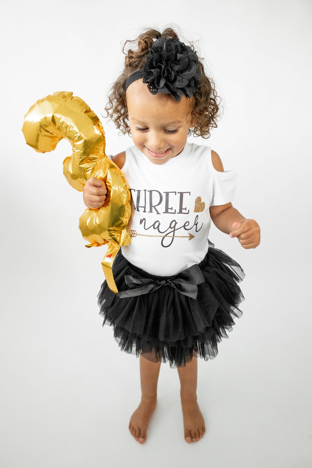 Luke and Lulu Threenager Birthday Outfit - Third Birthday Outfit Girl with Tutu Skirt - Clothes for 3 Year Old - Size 3T/4T