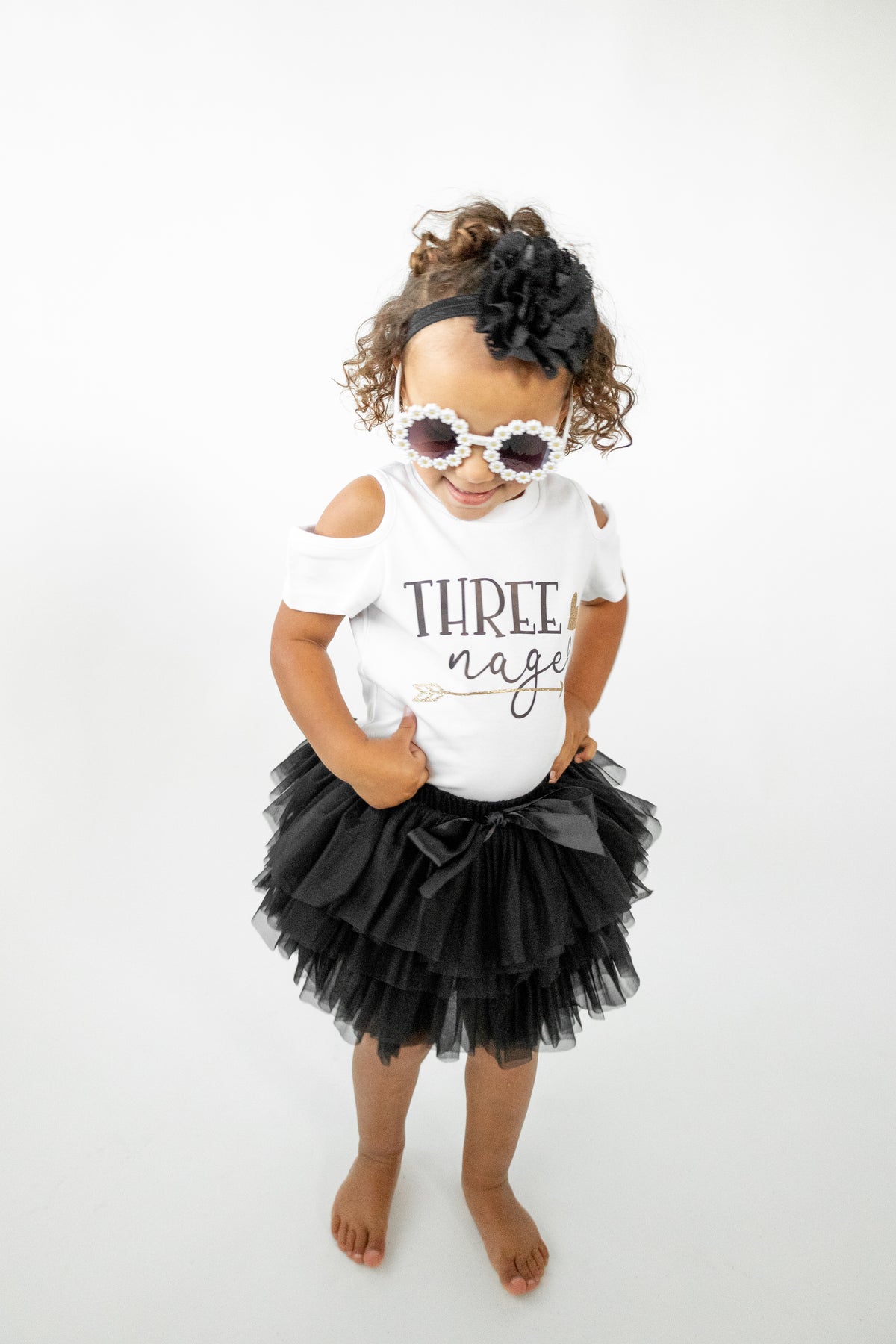 Luke and Lulu Threenager Birthday Outfit - Third Birthday Outfit Girl with Tutu Skirt - Clothes for 3 Year Old - Size 3T/4T