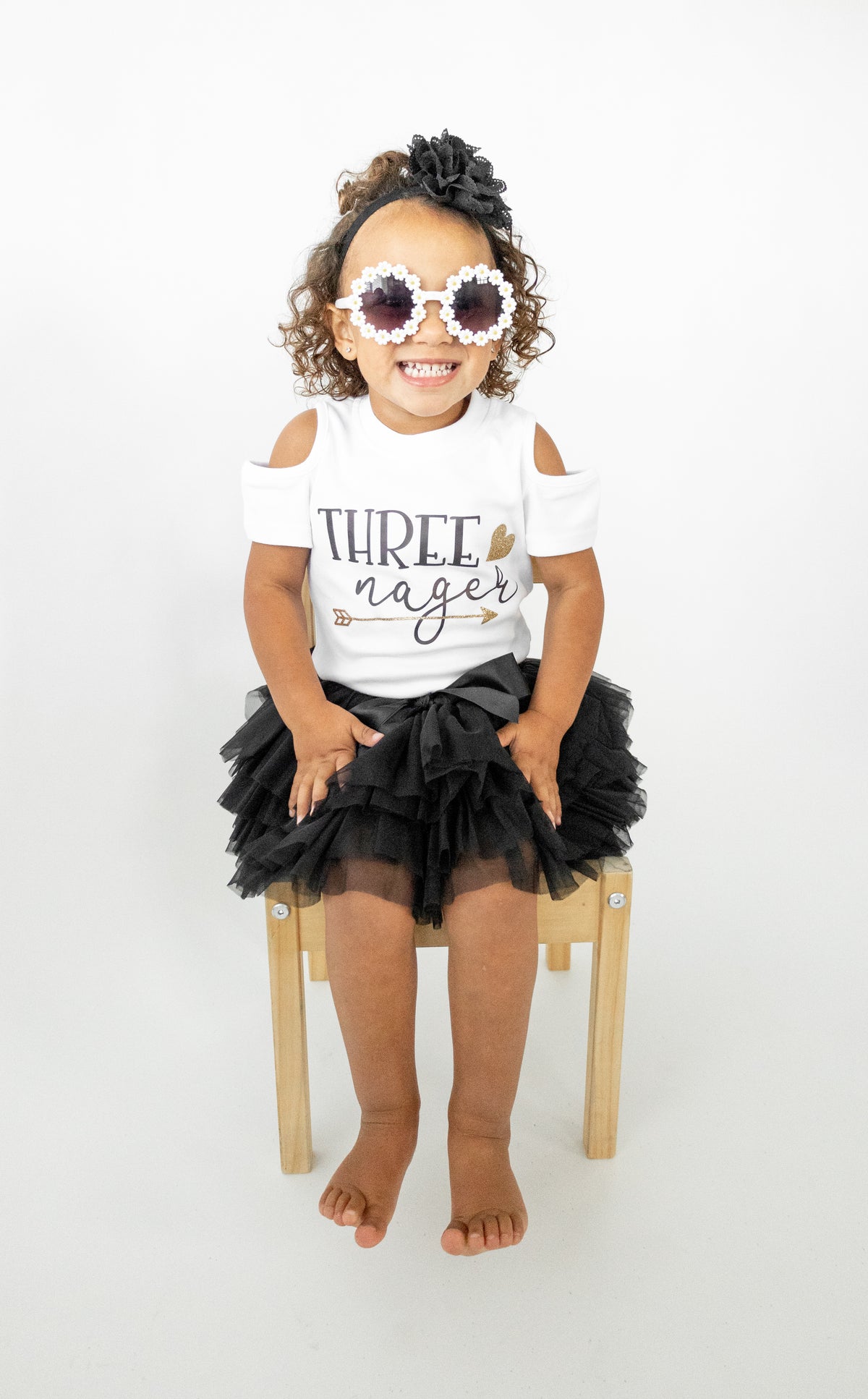 Luke and Lulu Threenager Birthday Outfit - Third Birthday Outfit Girl with Tutu Skirt - Clothes for 3 Year Old - Size 3T/4T