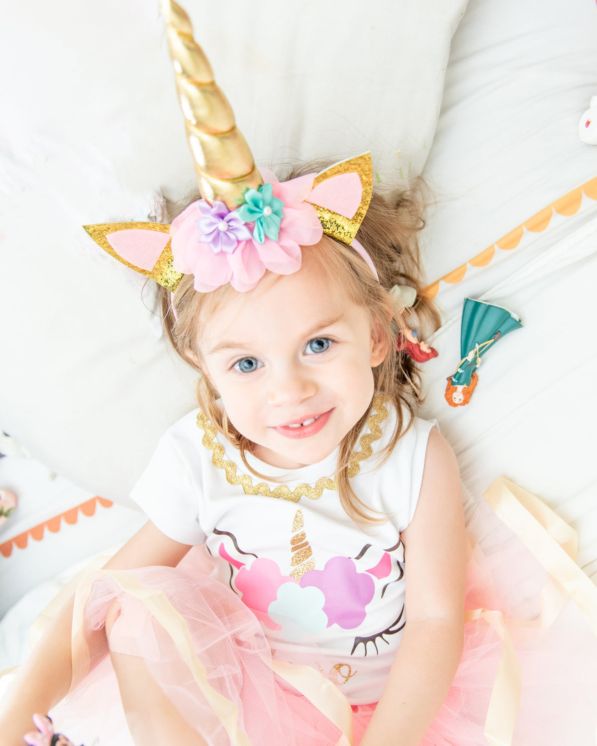 Luke and Lulu Unicorn Birthday Outfit for Girls - 2nd Birthday Outfit with Shirt Tutu and Headband - Baby Unicorn Dress
