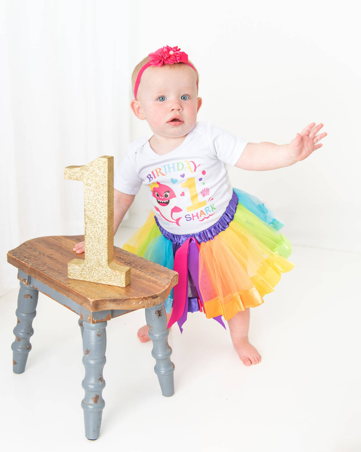 Luke and Lulu Shark Birthday Outfit Girl Collection - 1st Birthday