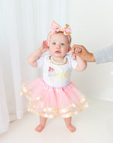 1st First Birthday Baby Girl Tutu Dress Set - Sweet One Ice Cream