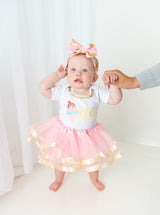 1st First Birthday Baby Girl Tutu Dress Set - Sweet One Ice Cream