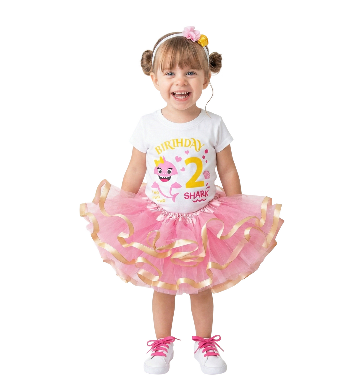 Luke and Lulu Birthday Outfit Girl Shark Design - 2nd Birthday Girl