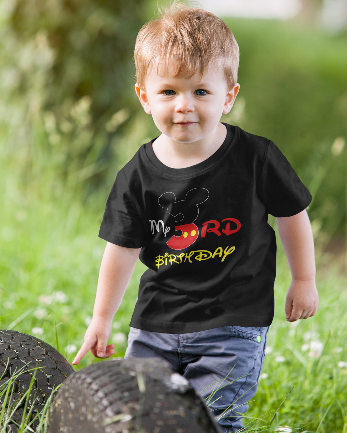 Luke and Lulu Birthday Mouse Shirt - Toddler 3rd Birthday Tee, Kids Party Outfit, 3 Year Old Shirt