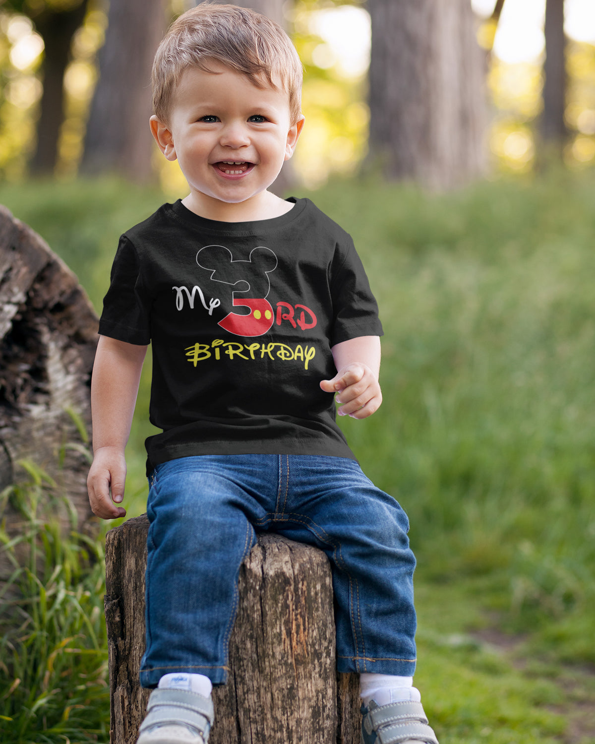 Luke and Lulu Birthday Mouse Shirt - Toddler 3rd Birthday Tee, Kids Party Outfit, 3 Year Old Shirt