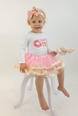 Sweet One 1st Birthday Outfit for Girls – Long Sleeve Bodysuit, Pink Tutu Skirt & Matching Headband Set