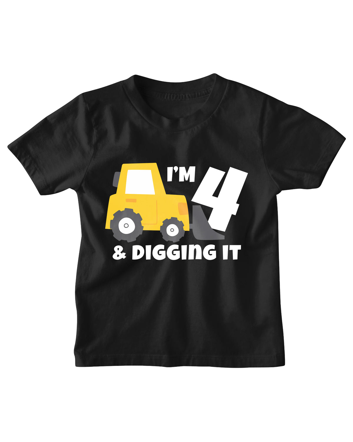 Luke and Lulu 4th Birthday Shirt Boy Construction Birthday Tee for Four Year Old