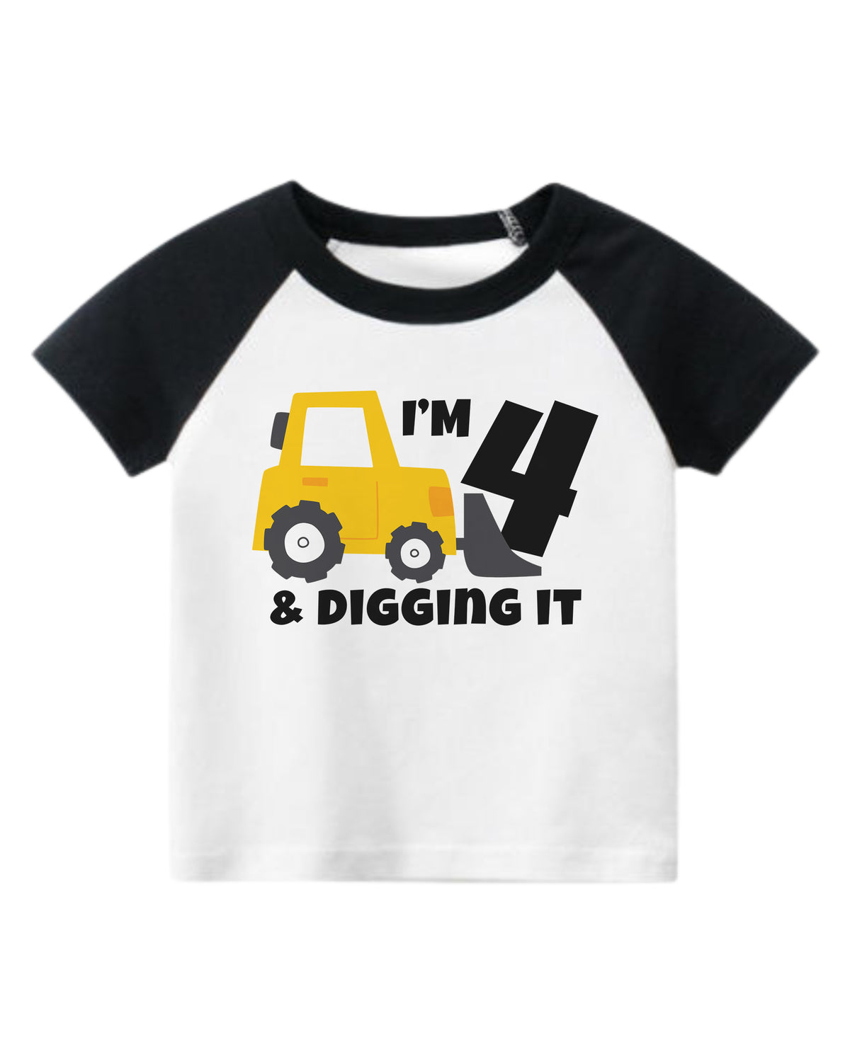 Luke and Lulu 4th Birthday Shirt Boy Construction Birthday Tee for Four Year Old
