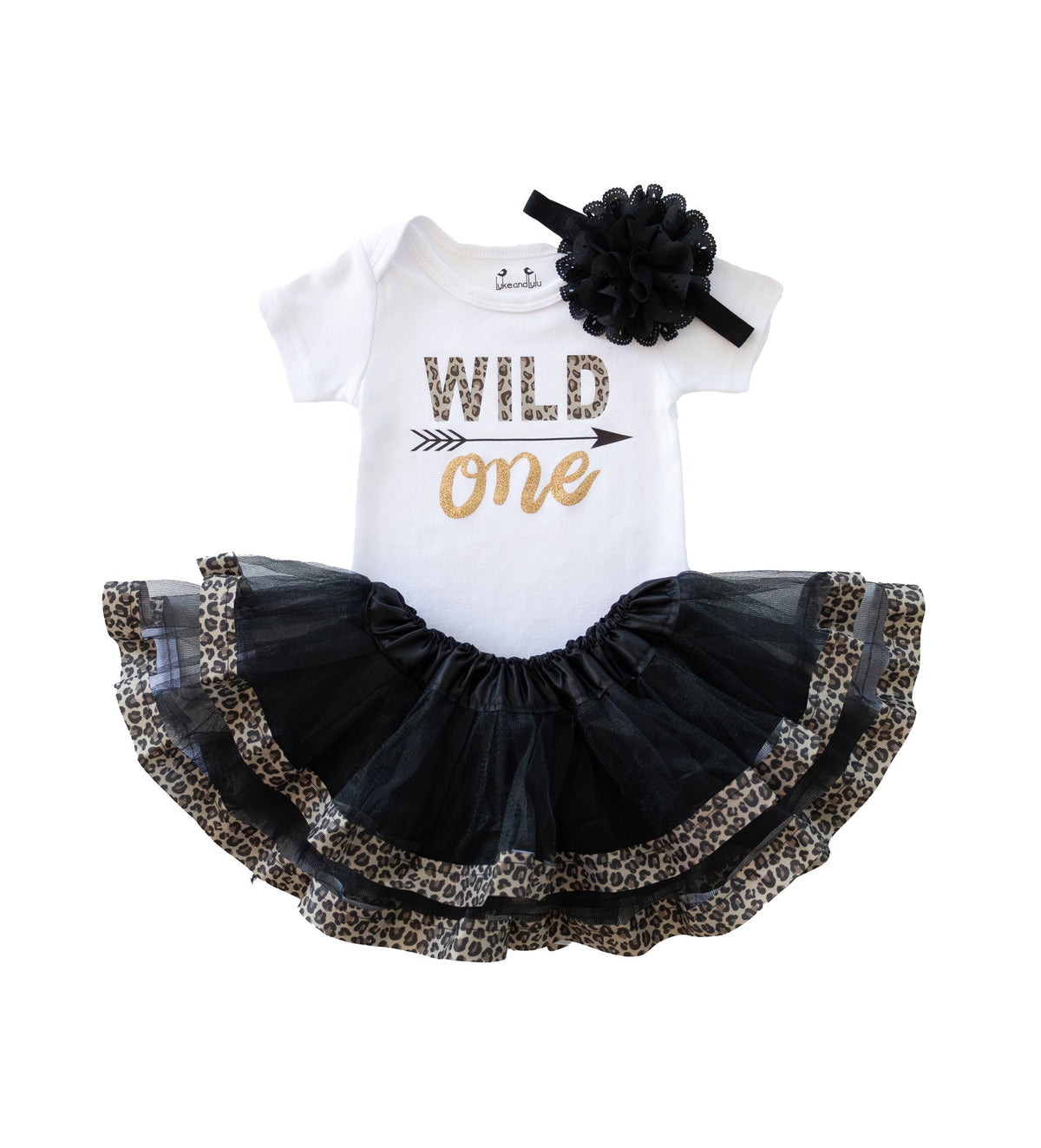 Luke and Lulu 1st Birthday Girl Wild One - Leopard, PinkGold - Wild One Birthday Outfit Girl