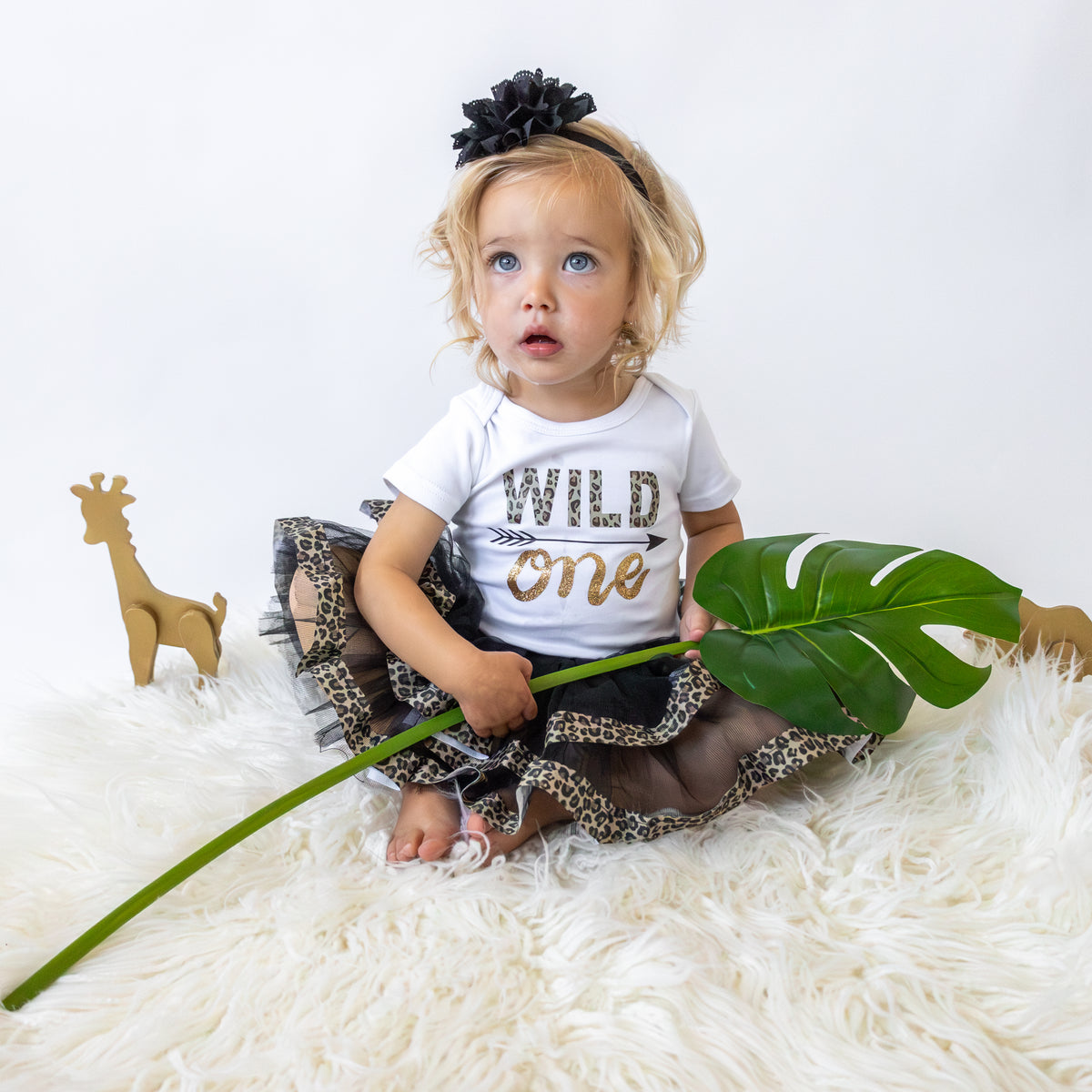 Luke and Lulu 1st Birthday Girl Wild One - Leopard, PinkGold - Wild One Birthday Outfit Girl