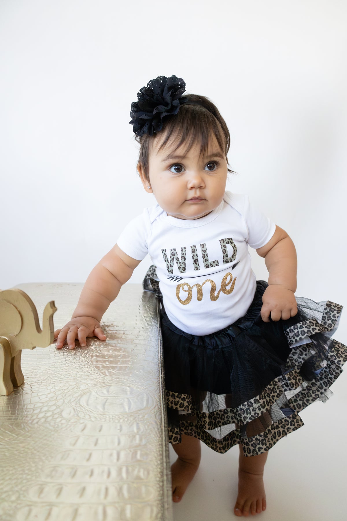 Luke and Lulu 1st Birthday Girl Wild One - Leopard, PinkGold - Wild One Birthday Outfit Girl