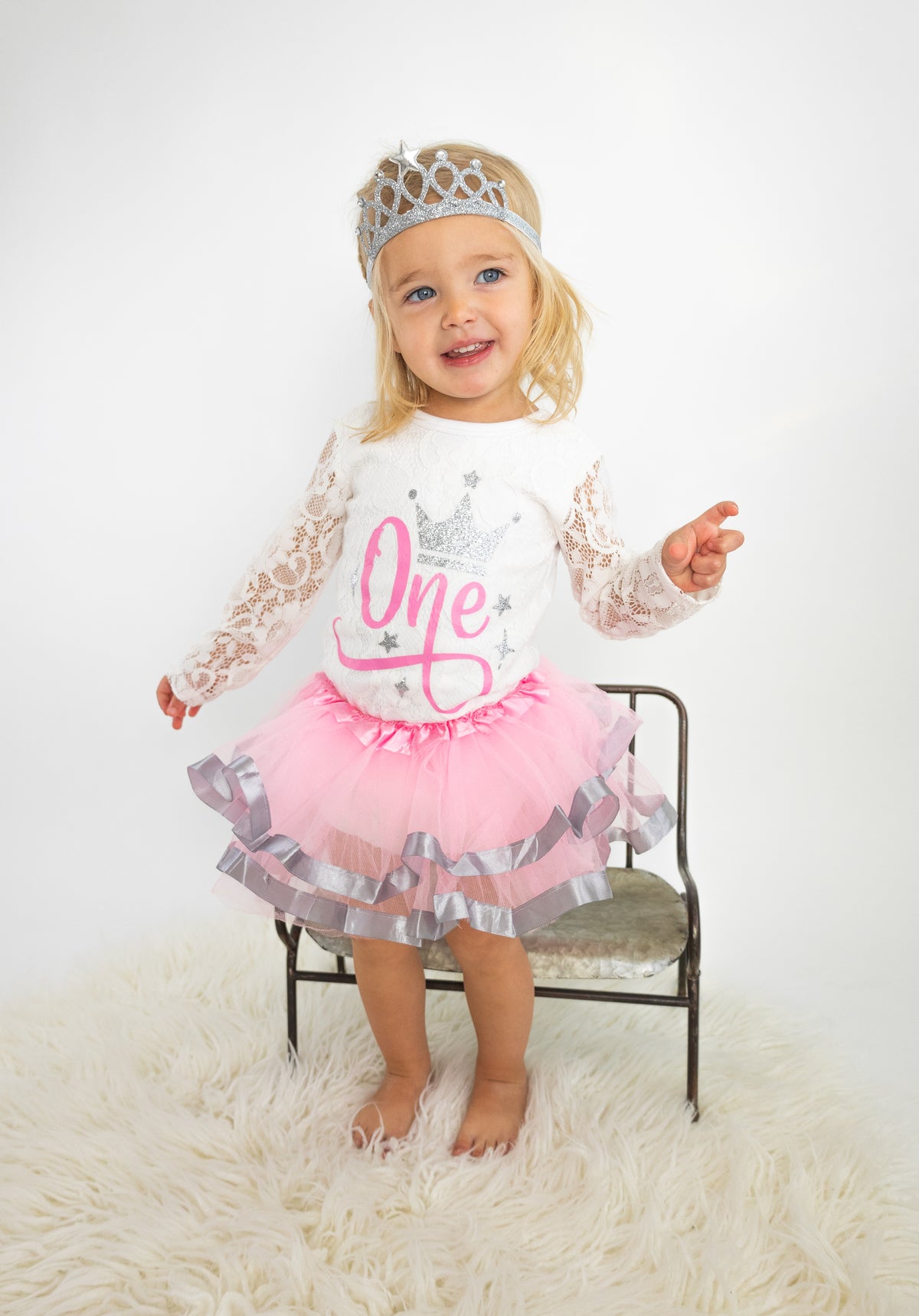 Luke and Lulu First Birthday Outfit Girl - 1st Birthday Princess Crown Tutu Set