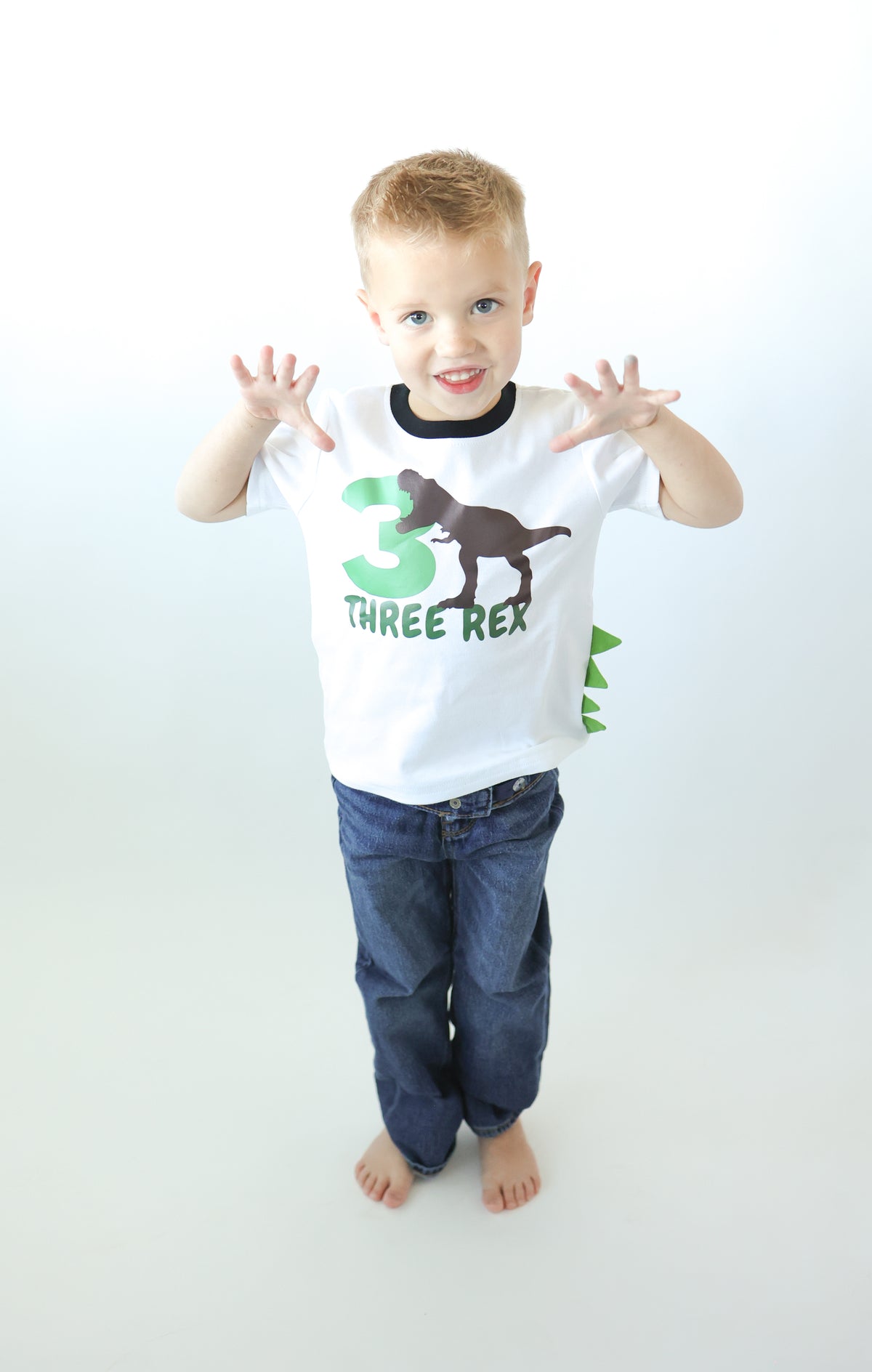 Luke and Lulu 3rd Birthday Shirt Boy - Three Rex 3 Year Old Birthday Shirt - Third B-Day Outfit - Dinosaur Design for Boys