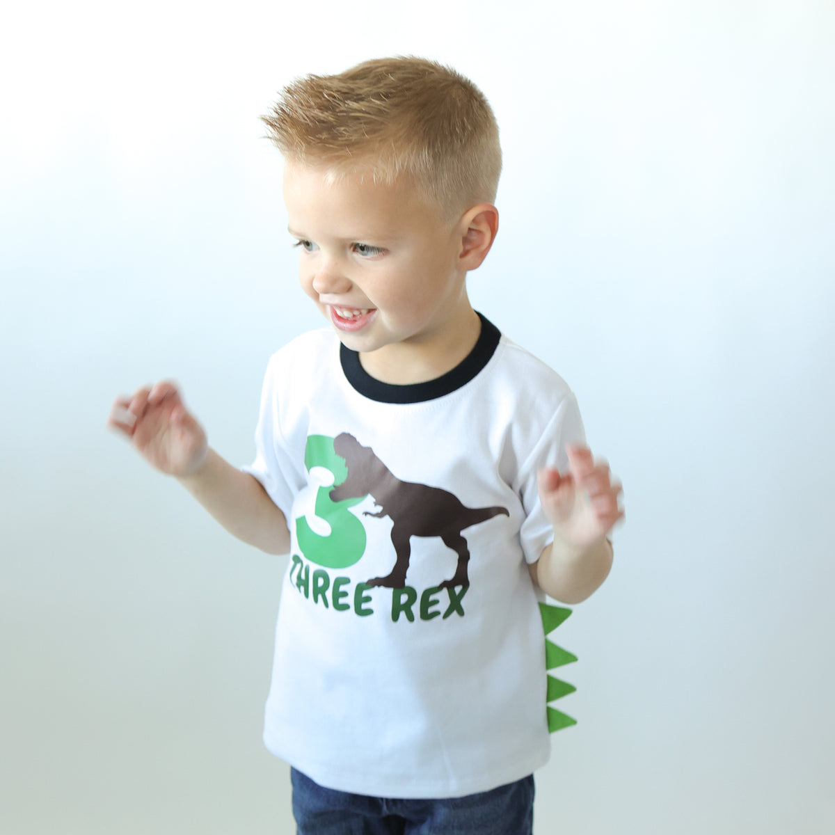 Luke and Lulu 3rd Birthday Shirt Boy - Three Rex 3 Year Old Birthday Shirt - Third B-Day Outfit - Dinosaur Design for Boys