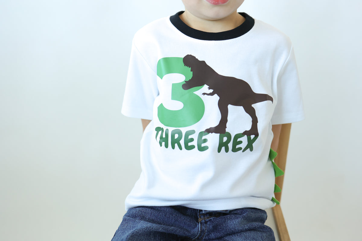 Luke and Lulu 3rd Birthday Shirt Boy - Three Rex 3 Year Old Birthday Shirt - Third B-Day Outfit - Dinosaur Design for Boys