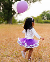 Three Rex 3rd Birthday Outfit for Girls – Long Sleeve Lavender Dinosaur Shirt, Tutu Skirt & Headband Set