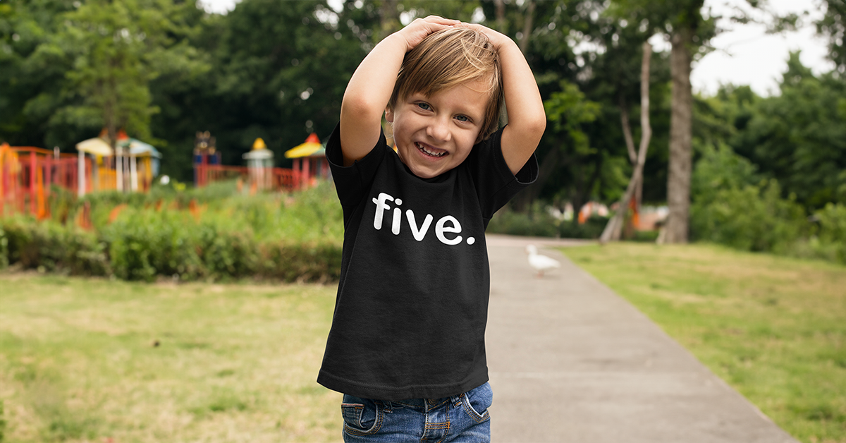 Luke and Lulu - 5th Birthday Shirt Boy Collection: Multi Themes Five, Handful, Construction, Size 5Y, Toddler & Kids